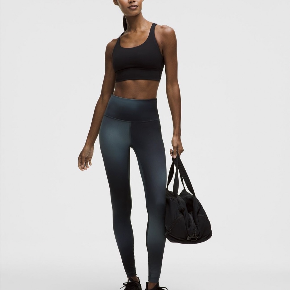 lululemonWunder train Highrise Leggingssize 8 Midnight Haze Black Multi